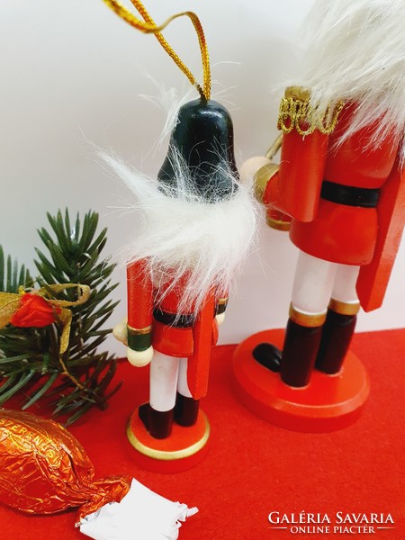 Diótörő katona karácsonyi, téli dekoráció, hibátlan 2 darab