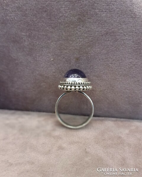 Silver ring with amethyst