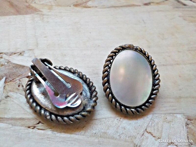 Old copper mother-of-pearl insert clip