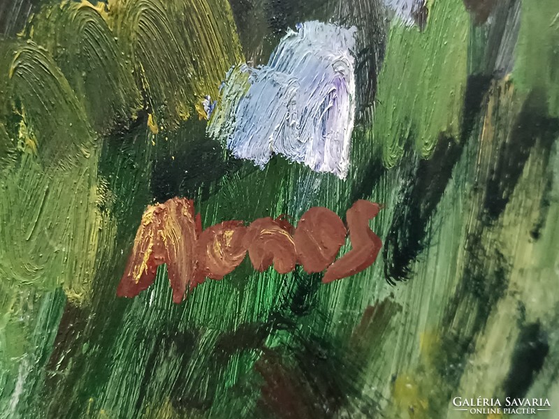 Monos József - Őzek olaj, farost 50x70 cm