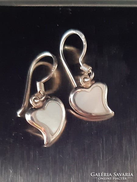 Special mother-of-pearl, silver earrings
