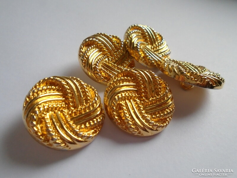 5 db. nehéz, fémből készült elegáns arany  színű gombok.