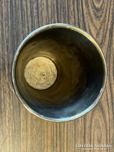 Antique alpaca goblet cup glass 15.2 cm