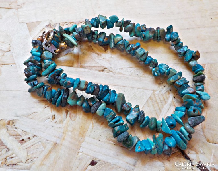 Blue-green mineral necklace