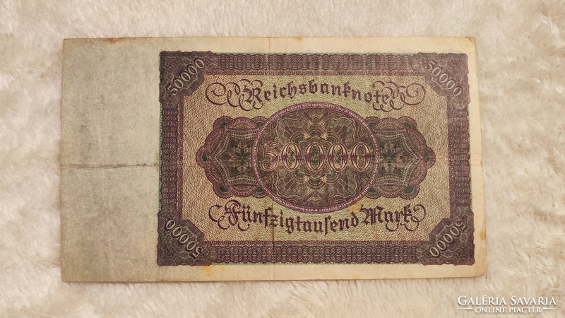 1922-es 50000 birodalmi márka (VF-) – Német weimari köztársaság | 1 db bankjegy
