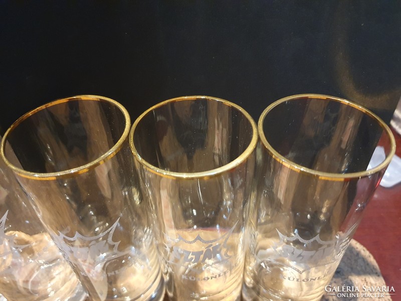 Retro gilded star soda glasses in their box, social real cooper