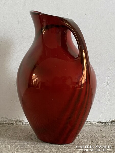 Sinkó ( Zsolnay) ökörvér mázas kiöntő vagy váza