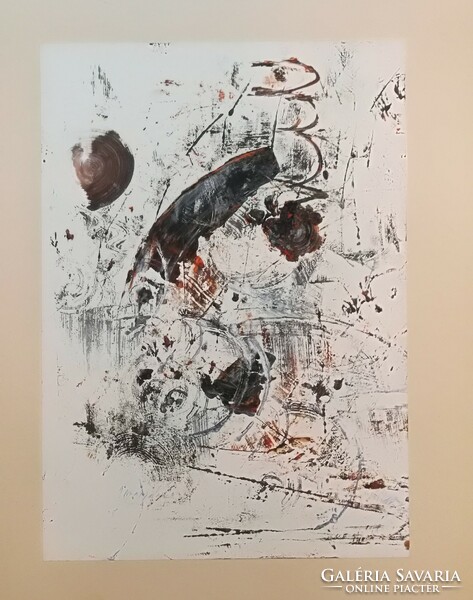 Rubint ávrahám péter - composition - oil, cardboard 42x59.5 cm