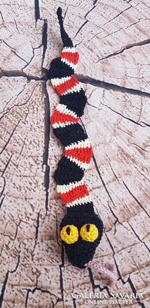 Crochet snake bookmark
