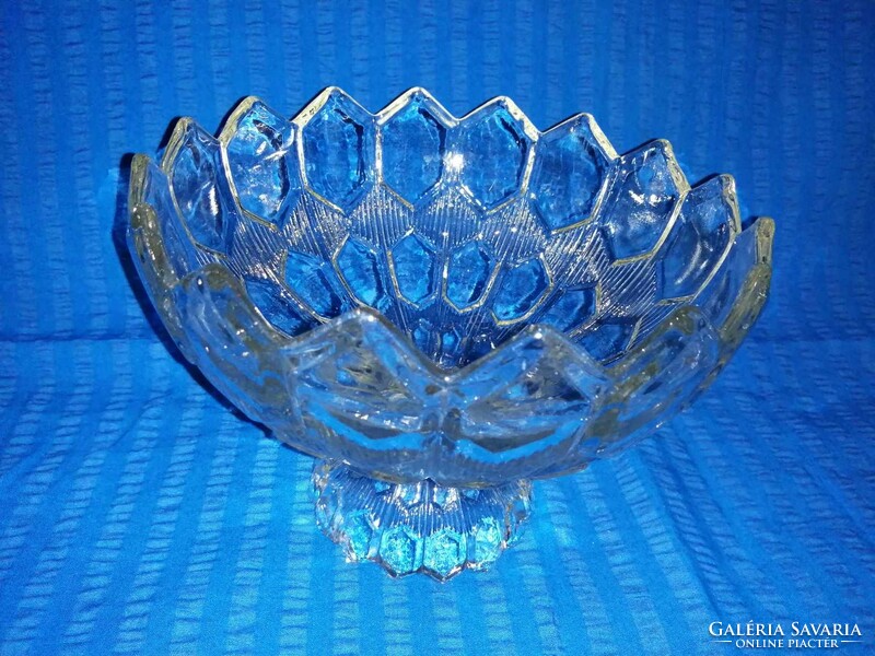 Beautiful glass serving bowl with base, table center (a14)