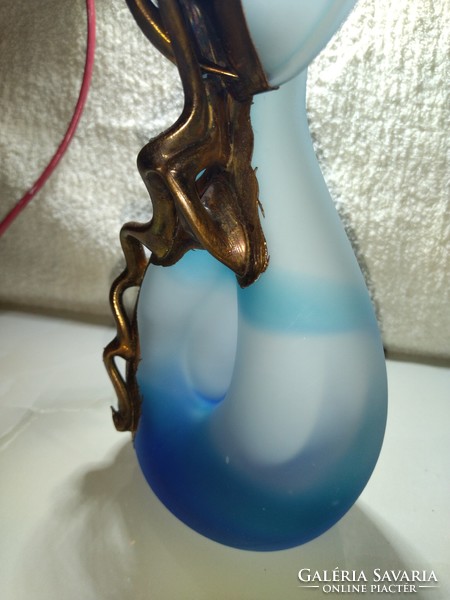 Beautiful pilip ravert art bronze and glass vase, 26 cm high
