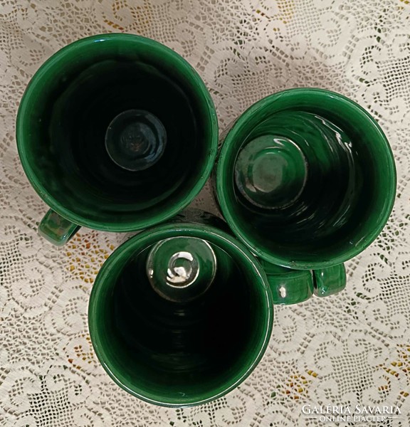 Korondi green glazed mug