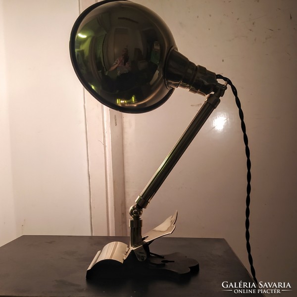 Art deco réz univerzális csíptetős lámpa felújítva - HALA