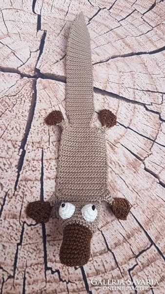 Crochet platypus bookmark