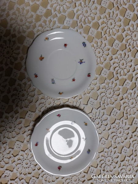 Zsolnay szép virágos porcelán teás kistányér