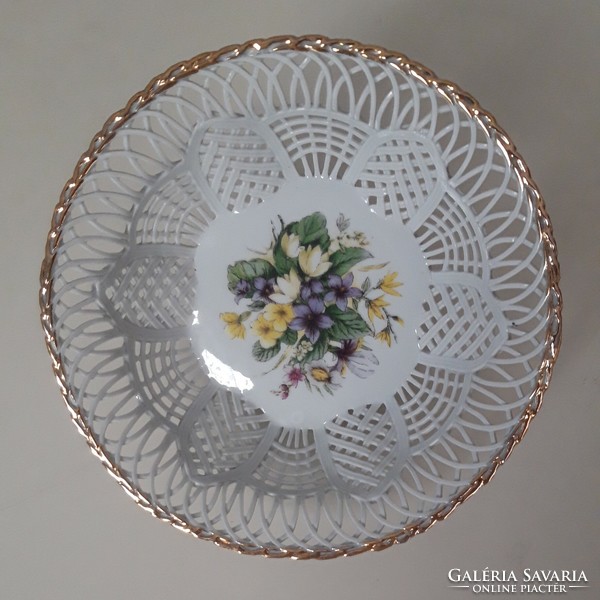 Porcelain bowl hand painted gilded antique