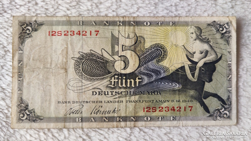 5 Nszk brand, 2nd series of 1948 (f+) | rare banknote!