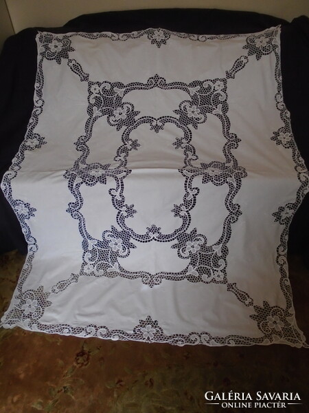 180 X 132 cm sewn lace cotton tablecloth, tablecloth.