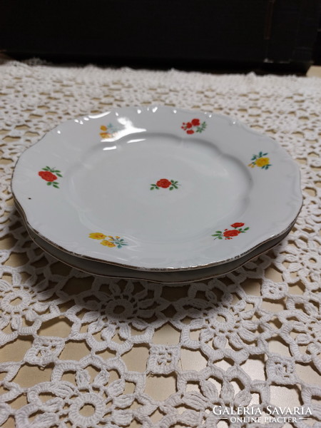 Zsolnay virágos lapos tányér, 2db