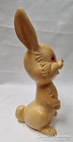 Retro toy whistle rubber bunny figure 25 cm.
