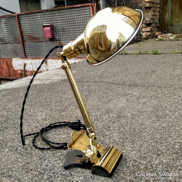 Art deco copper universal clip lamp refurbished - fish