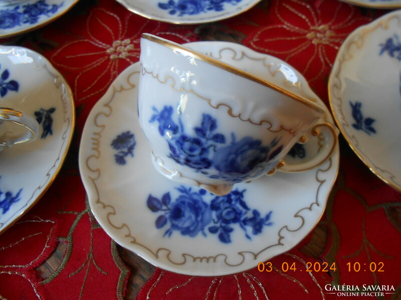 Zsolnay blue rose coffee cup