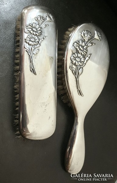 Georg Nilsson art nouveau comb (hair brush) and clothes brush