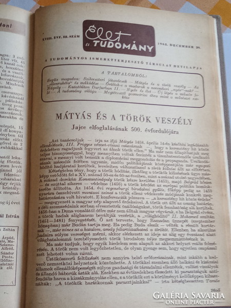 Élet és Tudomány 1963 évi egybefűzött keménykötésú példánya teljes   40000ft óbuda posta kizárolag e