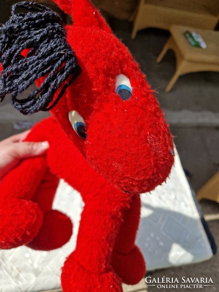Very small lovely red horse with black mane retro plush
