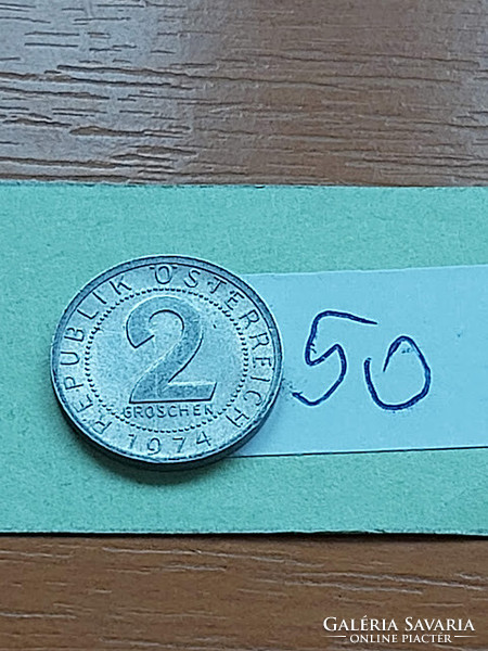 Austria Austrian 2 groschen 1974 alu. 50