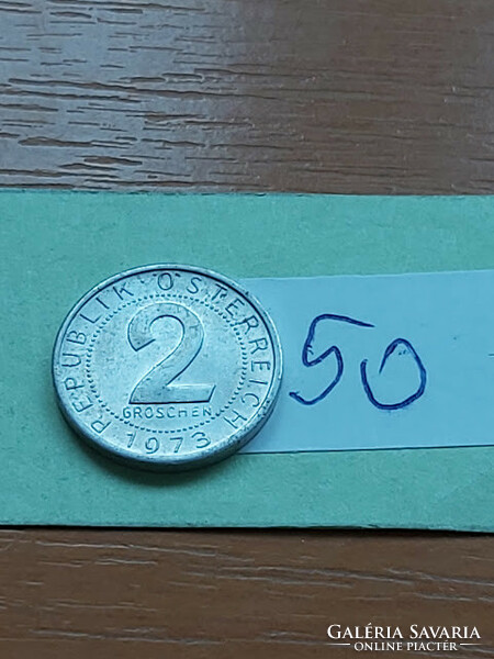 AUSZTRIA OSZTRÁK 2 GROSCHEN 1973  ALU. 50