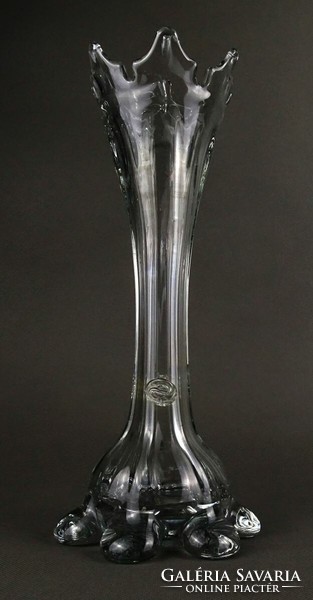 1Q784 antique crown blown Murano glass vase 27 cm