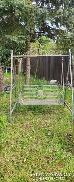 Wrought iron garden swing bed