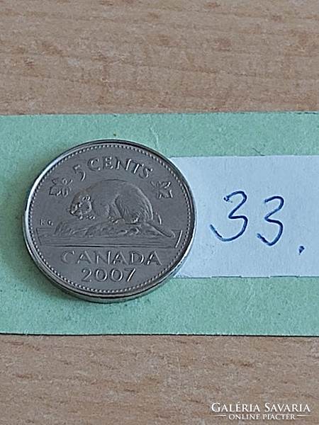 KANADA 5 CENT 2007 HÓD, II. Erzsébet királynő, Acél nikkel bevonattal  33