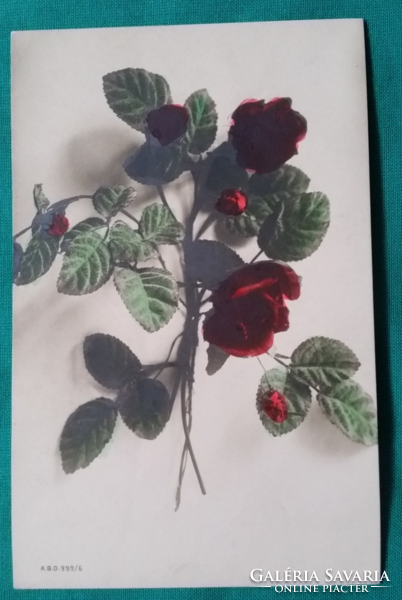 Színezett virágos üdvözlő képeslap