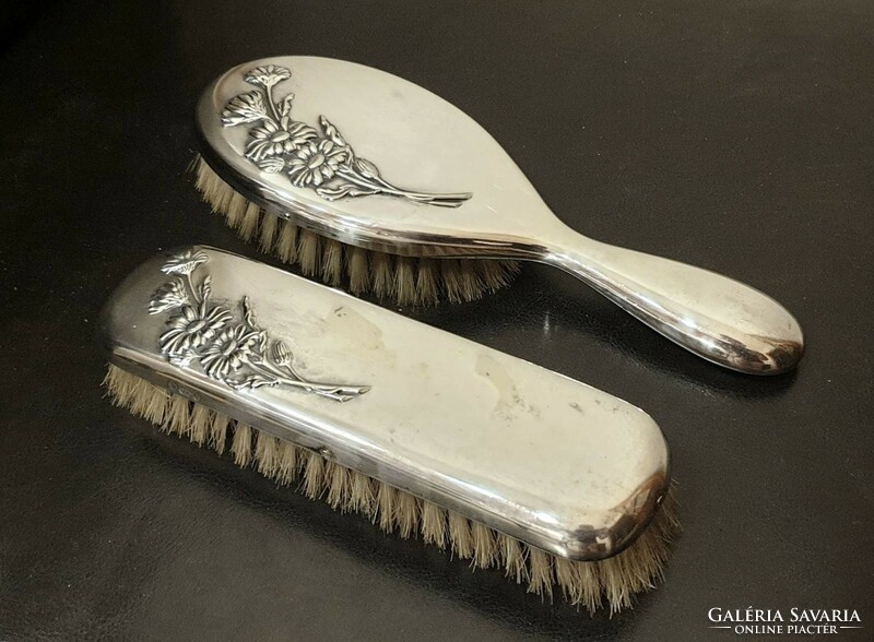 Georg Nilsson art nouveau comb (hair brush) and clothes brush