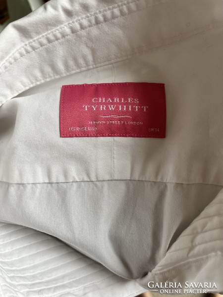 Charles Tyrwhitt prémium minőségű elegáns fehér blúz UK 14-es méret