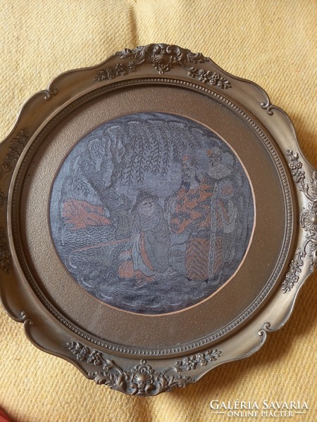 Frame with silk picture