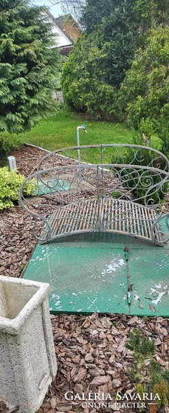 Wrought iron garden pond bridge