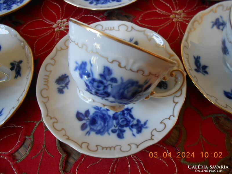 Zsolnay blue rose coffee cup