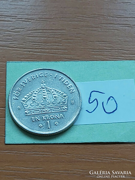 Sweden 1 kroner 2003 xvi. King Gustav Károly, copper-nickel 50