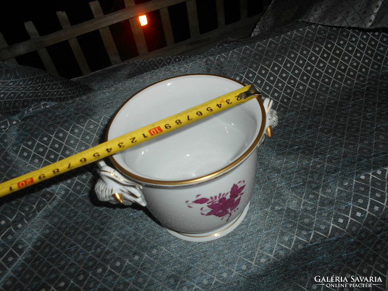 Herend porcelain bowl with Aponyi pattern and ram's head ear