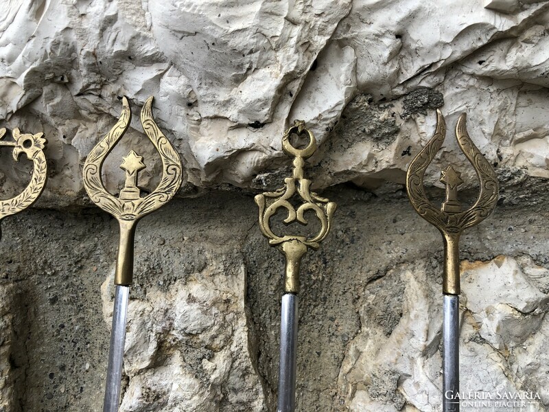 Brass and steel Turkish shaslik shish kabob sticks