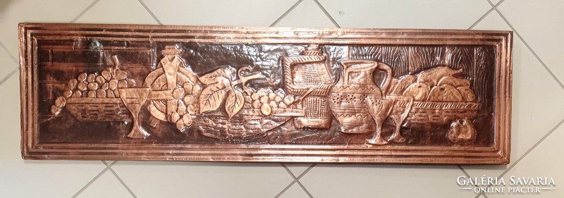 Red copper embossed wall picture