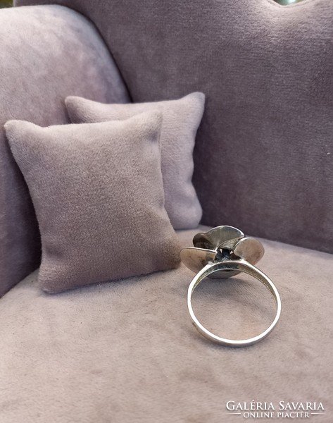 Design Ezüst Gyűrű Cirkon Kövekkel Extra Nagy Méret