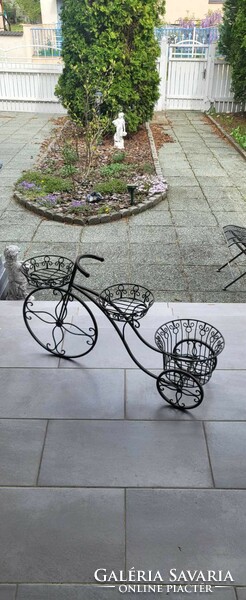Wrought iron garden bike flower stand