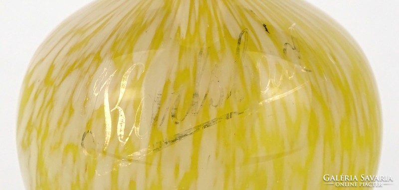 1Q776 Antik Franz Welz színezett fújt Karlsbad üveg karaffa 20.5 cm