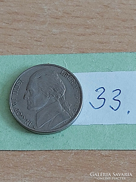 USA 5 CENT 1994  D Denver, Réz-nikkel, Thomas Jefferson (USA 3-ik elnöke)    33