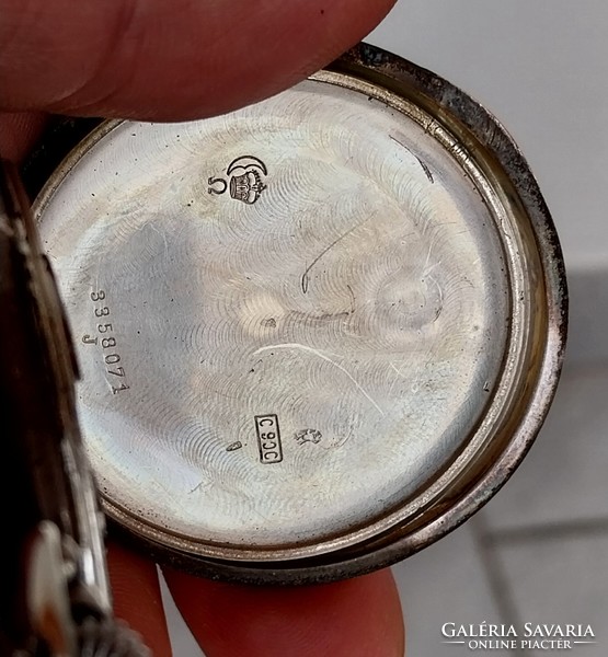 Silver omega pocket watch