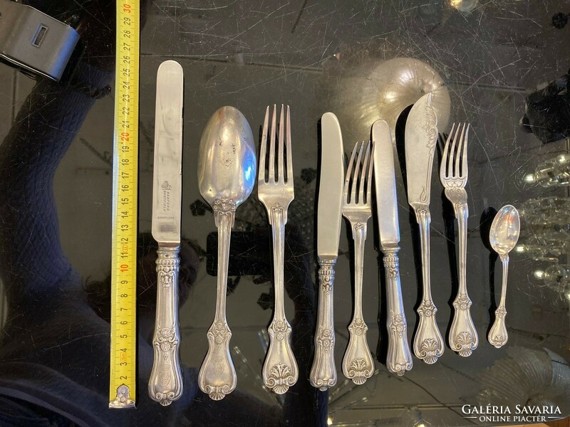 Silver 6-person cutlery set - with baroque decor (fm55)